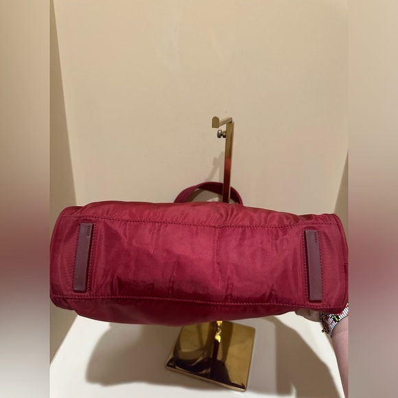 *Reserved for Justine* Prada Maroon Nylon Small Handbag - Picture 6 of 11